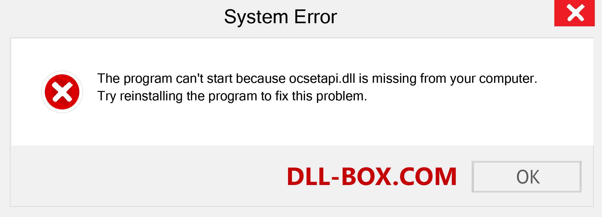  ocsetapi.dll file is missing?. Download for Windows 7, 8, 10 - Fix  ocsetapi dll Missing Error on Windows, photos, images
